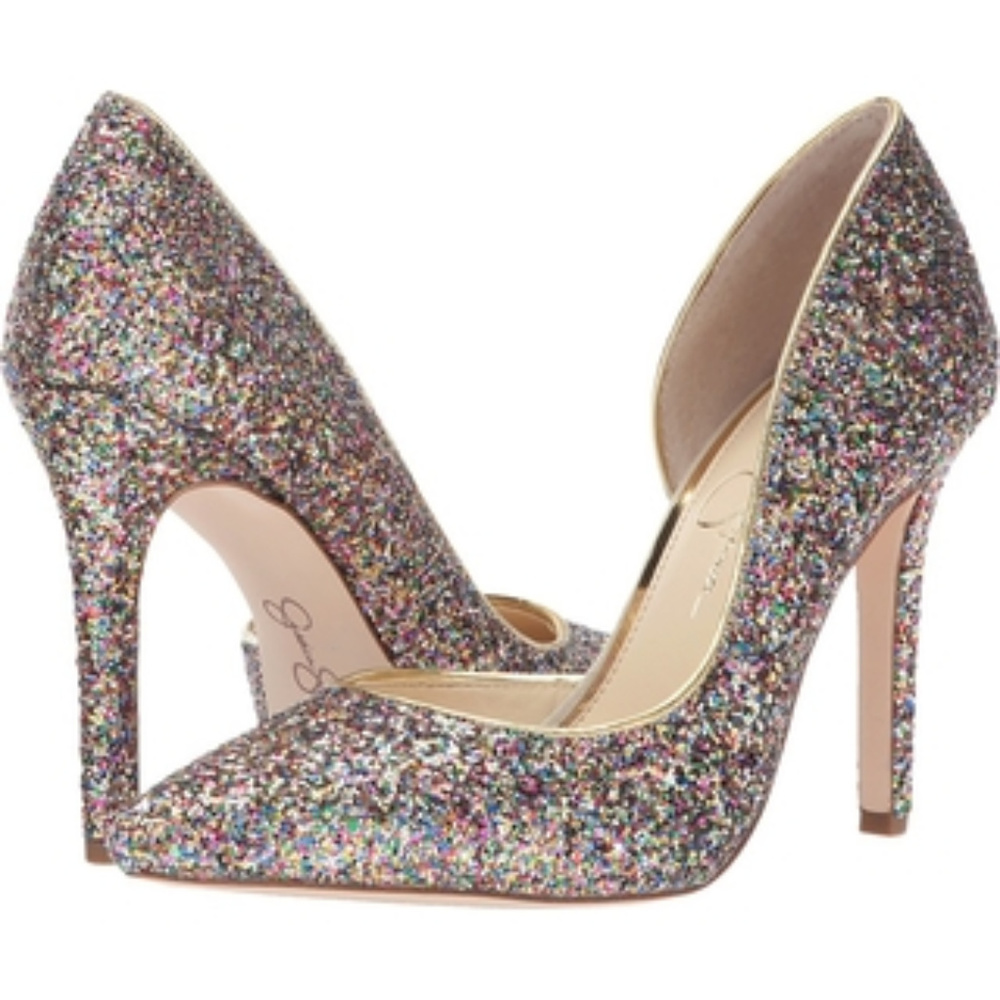 Jessica Simpson - Claudete 2 Rainbow glitter heels